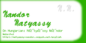 nandor matyassy business card